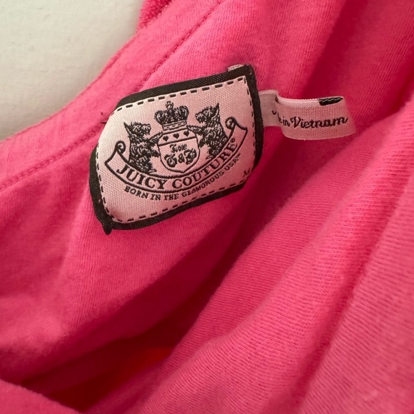 Juicy couture vintage 2010s pink terry cloth ruffled one shoulder romper sz Med - Picture 7 of 8